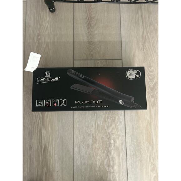 Royale Platinum 1.25” Ceramic Hair Straightener Black - Picture 1 of 4